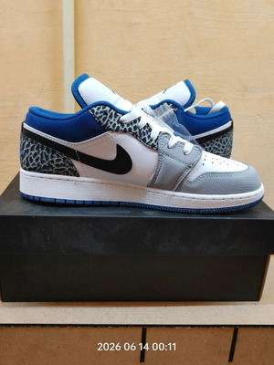 Air Jordan 1 Low SE GS size 40 new white and blue sneakers