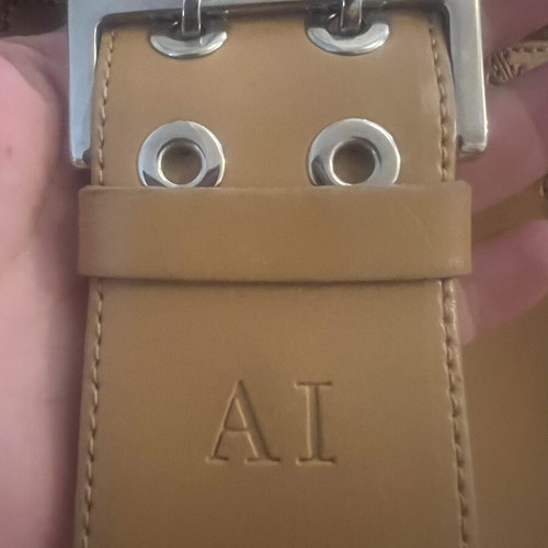 Artisti Italiani leather shoulder bag, camel
