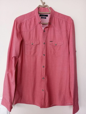 Ανδρικό ροζ πουκάμισο LCW Casual μέγεθος M extra slim fit σαν καινούργιο