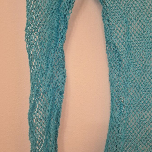 Danoff mesh blouse turquoise one size like new