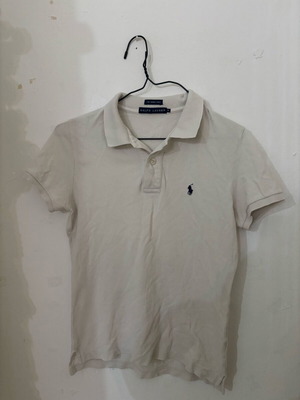 Ralph Lauren White-Light Grey T-Shirt Like New, Size M