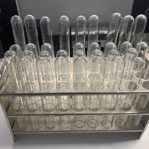 Microbiology lab stand with test tubes collectible, vintage