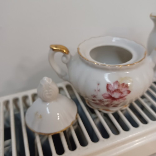 Sugar bowl and creamer used set