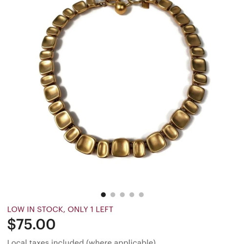 Anne Klein vintage choker necklace used, gold tone