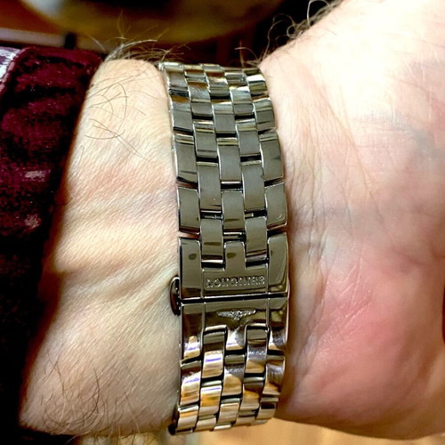 Longines χρονογράφος ανδρικός ατσάλινος σαν καινούργιος, μαύρο και ασημί