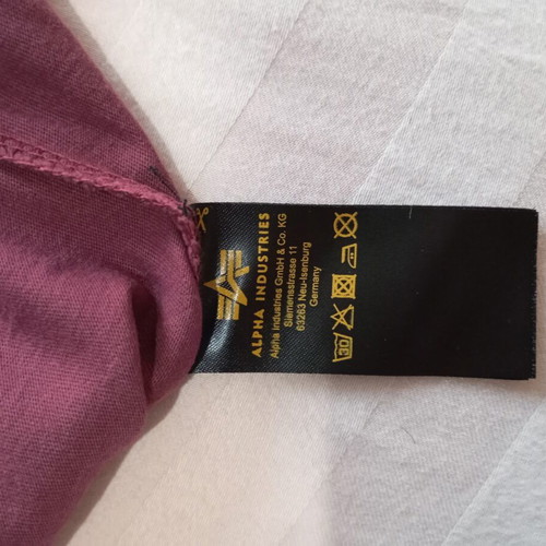 Alpha Industries men's t-shirt large used, pink and purple, cotton