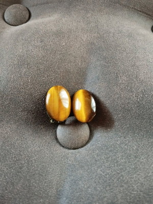 Tiger Eye Clip Earrings used