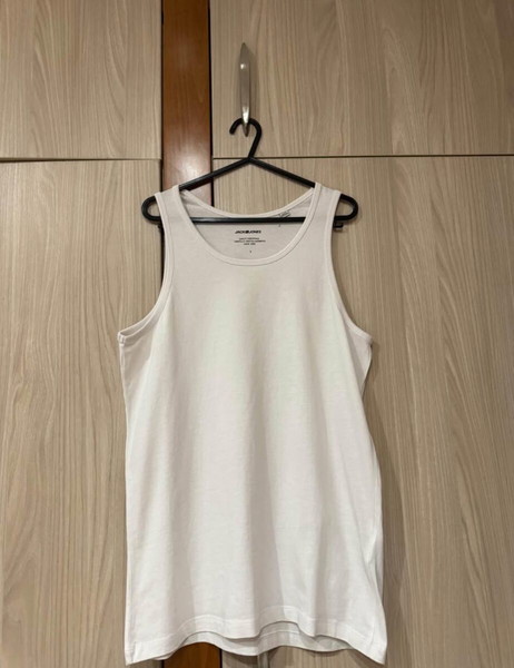 ΑΜΑΝΙΚΗ ΑΣΠΡΗ ΜΠΛΟΥΖΑ (Jack&jones) (Small) sleeveless white t-shirt