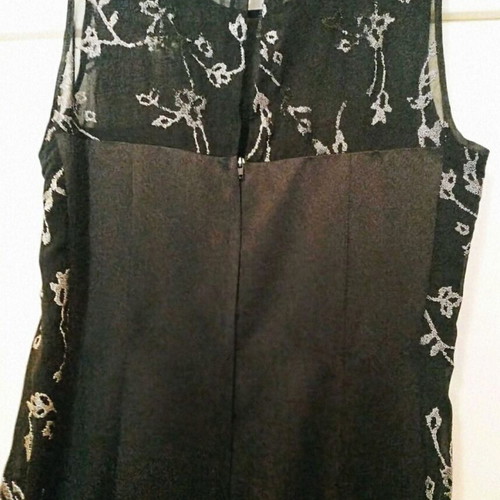 Miss Anne dress and scarf set new, black with silver embroidery