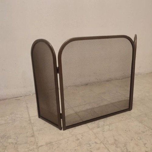 Protective Fireplace Screen three-panel, unused, bronze finish