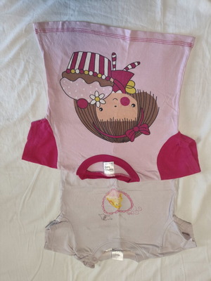 Set of 2 baby tops used, cotton fabric
