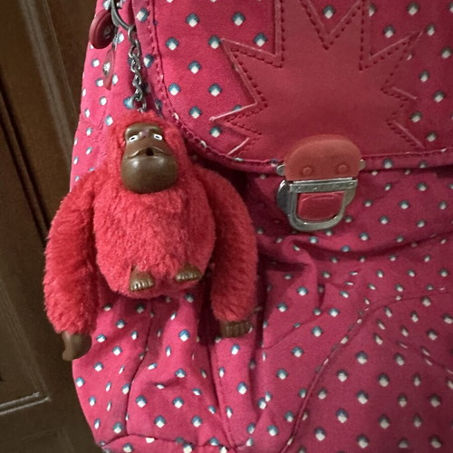 Kipling school bag fuchsia retro style