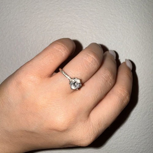Pandora Solitaire Ring Silver 925 with CZ size 48 like new