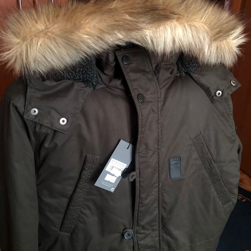 Losan parka jacket new, green with fur hood size M