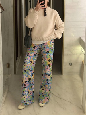 Stine Goya floral wide trousers new, size S