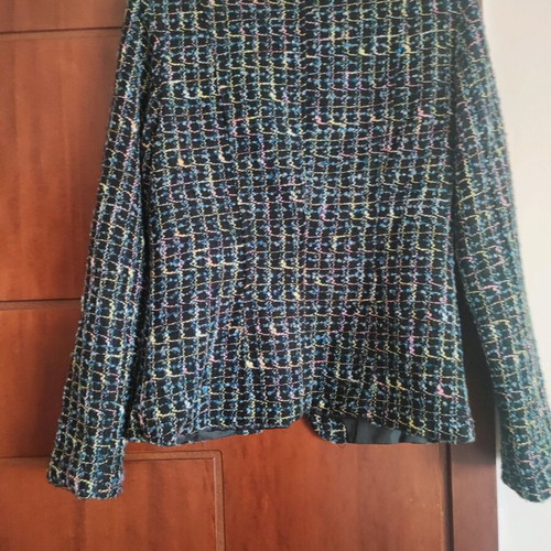 Tweed wool jacket like new, black and blue, size L