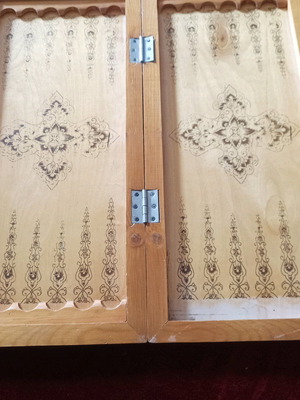 Persian wooden backgammon used without pieces