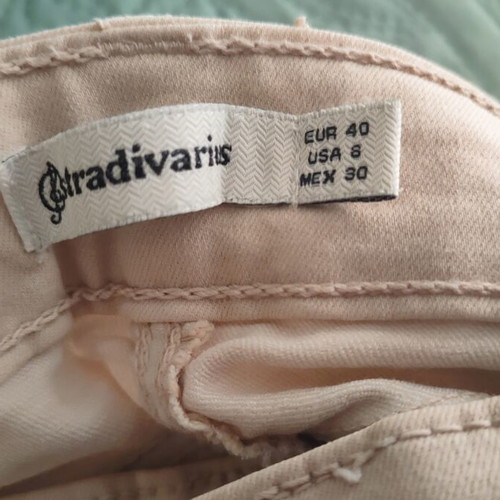 Stradivarius spring fabric pants beige size 40 like new