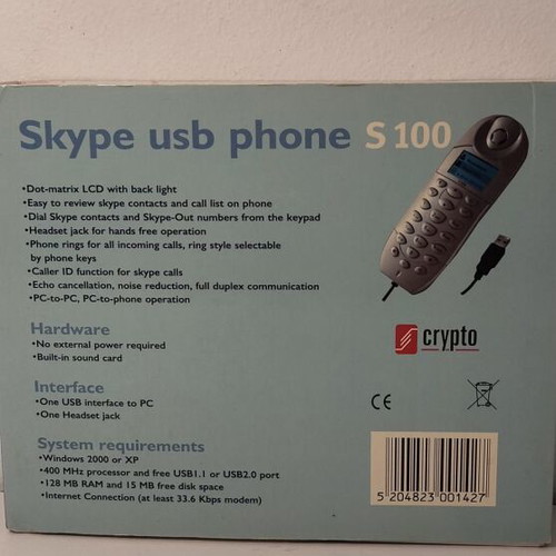 USB phone Crypto S100 like new for Skype and VoIP calls