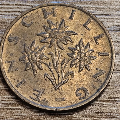 Austrian 1 Schilling 1987 Edelweiss coin used pre-Euro