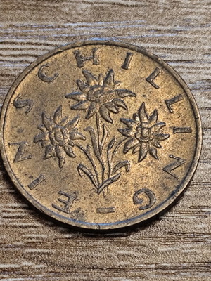 Austrian 1 Schilling 1987 Edelweiss coin used pre-Euro