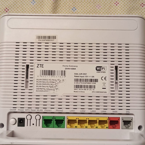 Hgw4 Router ZTE ZXHN H288A Router AC1200 Dual-band… - € 9,00 - Vendora.cy