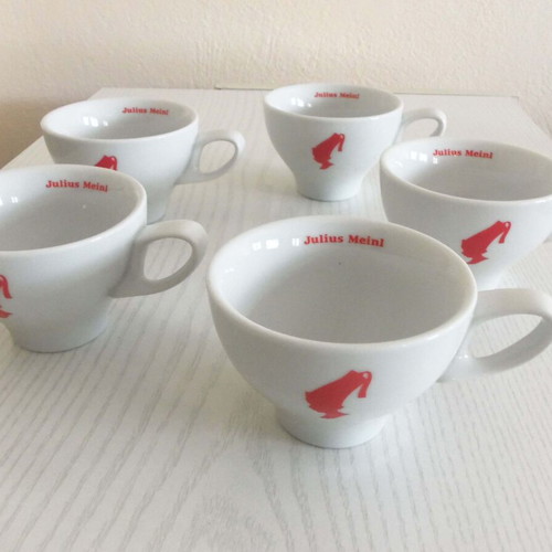Julius Meinl porcelain coffee cups set of 5 used, white color