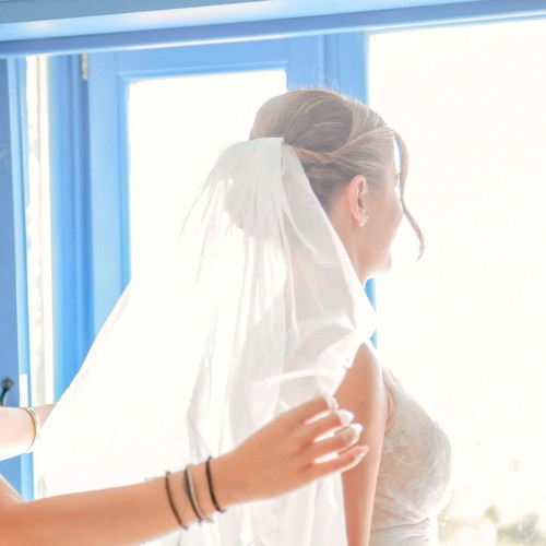 Wedding dress handmade lace vintage medium like new with veil