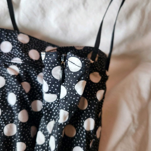Polka dot dress Bershka used, with strap, black and white