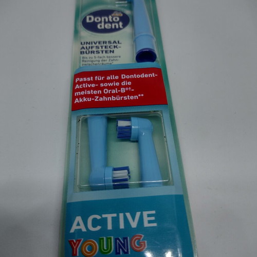 Dontodent Active Young electric toothbrush with 3 replacement heads, blue, for boys