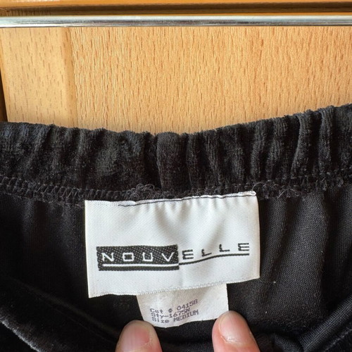 Black Velvet Texture Wide-Leg Pants Medium Like New