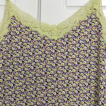 Lingerie printed top with lace, gift baby pink