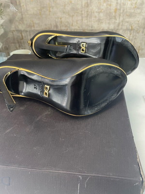 Μποτάκια δερμάτινα DUKAS, peep toe,  37 νούμερο 12ποντα