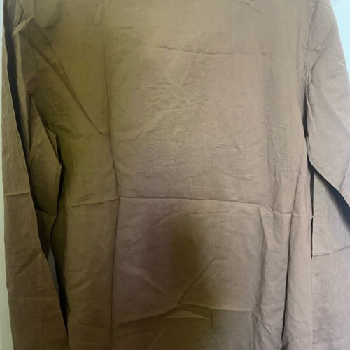 Long blouse with embroidery used, brown, size XL