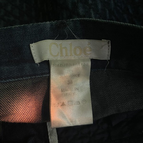 Chloé vintage quilted dark wash denim mini skirt like new