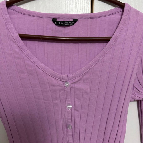 Shein lilac buttoned blouse used, size S