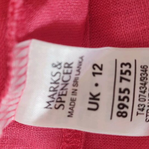 Marks & Spencer linen top like new, pink with embroidery and tie