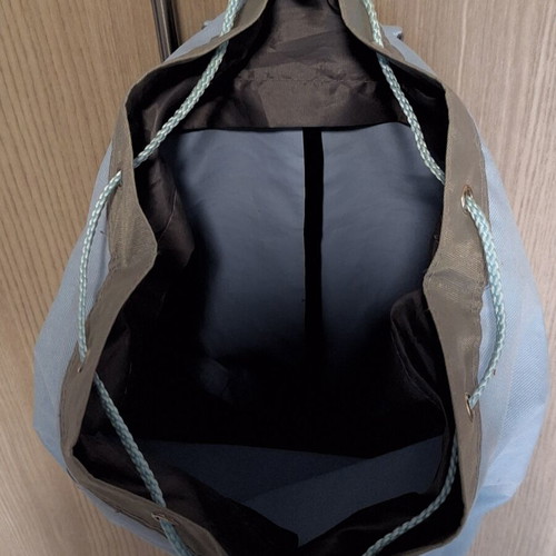 Cougar vintage backpack drawstring bag, light blue and grey