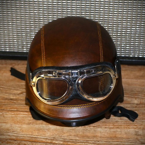 Motorcycle helmet replica US Army with transparent goggles size L new