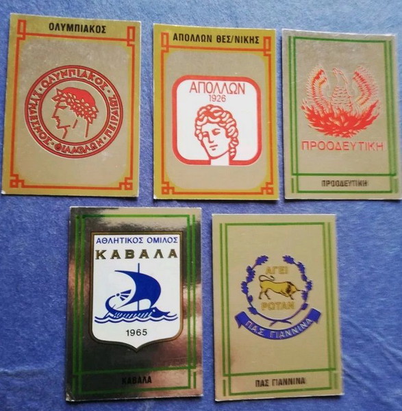 5 αυτοκολλητα Panini ποδοσφαιρο 85 σηματα ομαδων