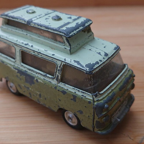 Corgi Toys No. 420 Ford Thames Airborne Caravan die-cast model used, missing back door