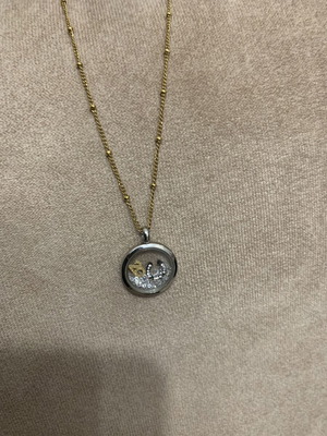 Visetti pendant like new, gold color, stainless steel floating locket