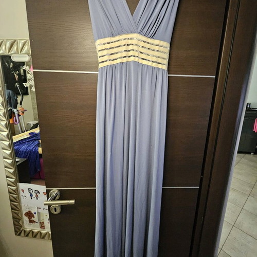 Be You women's dress like new, blue with gold transparency, size S