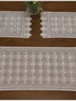 Handmade crochet table linens set, new, large 95x35 cm, small 60x30 cm
