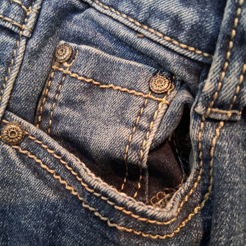 Jeans Small with black sequins and rhinestones, like new