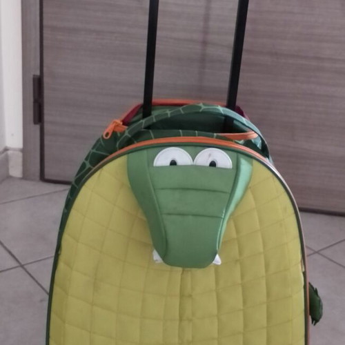 Happy Sammies Samsonite children's suitcase used, green and orange