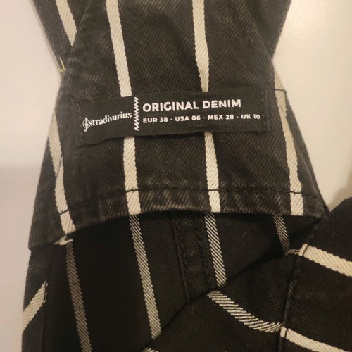 Stradivarius medium striped black and white salopette dress like new