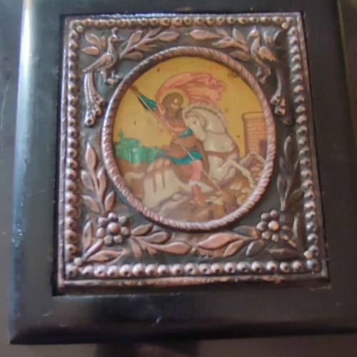 Silver religious icons like new