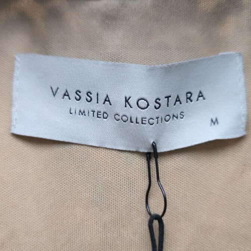 Vassia Kostara long semi-transparent dress with leopard print like new, size M