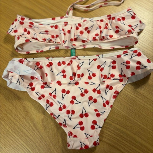 Benetton children's bikini with cherries like new, pink